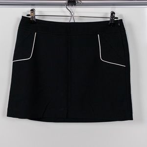 Black Mini Skirt with Piping Detail